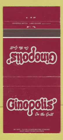 Matchbook Cover - Ginopolis' Grill Farmington Hills Rochester MI 30 Strike
