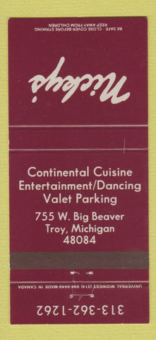 Matchbook Cover - Nickeys' Restaurant Troy MI 30 Strike