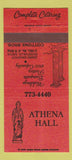 Matchbook Cover - Athena Hall Roseville MI 30 Strike
