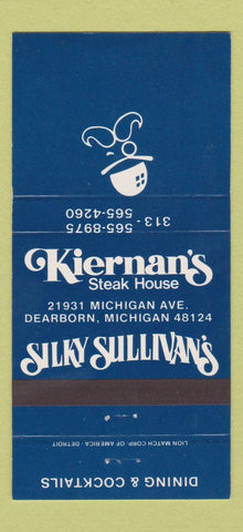 Matchbook Cover - Kiernan's Steak House Dearborn MI 30 Strike