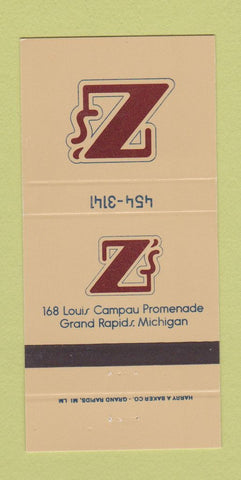 Matchbook Cover - Z's Grand Rapids MI 30 Strike