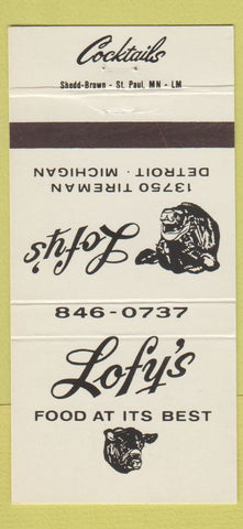 Matchbook Cover - Lofy's Restaurant Detroit MI 30 Strike