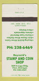 Matchbook Cover - Reynold's Stamp and Coin Shop Flint MI 30 Strike