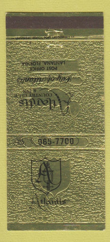 Matchbook Cover - Atlantis Country Club Lantana FL 30 Strike