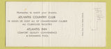 Matchbook Cover - Atlantis Country Club Lantana FL 30 Strike