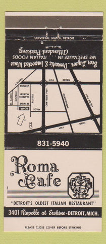 Matchbook Cover - Roma Cafe Italian Detroit MI 30 Strike