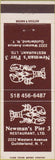 Matchbook Cover - Newman's Pier 3 Restaurant Guilderland NY lobster
