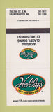 Matchbook Cover - Holly's Back Door Bar Grill Grand Rapids MI 30 Strike
