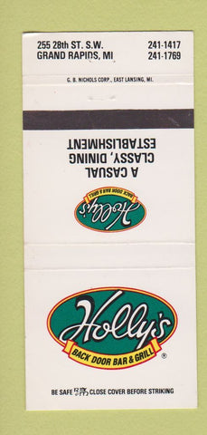 Matchbook Cover - Holly's Back Door Bar Grill Grand Rapids MI 30 Strike