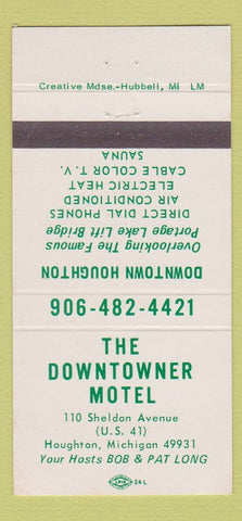 Matchbook Cover - Downtowner Motel Houghton MI 30 Strike