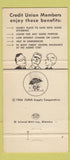 Matchbook Cover - Kellogg Federal Credit Union Battle Creek MI WEAR 30 Strike