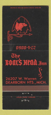 Matchbook Cover - Boar's Head Inn Dearborn Heights MI WEAR 30 Strike