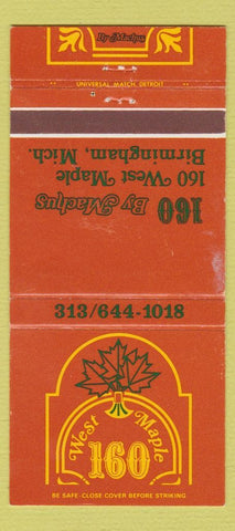 Matchbook Cover - West Maple 160 Birmingham MI WEAR 30 Strike