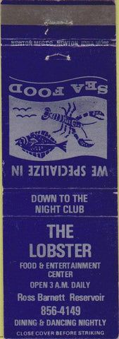 Matchbook Cover - The Lobster NO TOWN