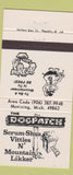 Matchbook Cover - Dogpatch Restaurant Munising MI 30 Strike