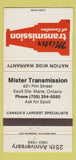Matchbook Cover - Mister Transmission Sault Ste Marie ON 1988 WEAR 30 Strike