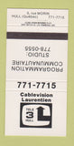 Matchbook Cover - TV Channel 3 Hull QC 30 Strike