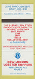 Matchbook Cover - Lions Club New London Lobster Suppers PEI PE 30 Strike