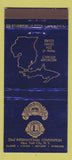 Matchbook Cover - Lions Club New York City MI Michigan District 30 Stick