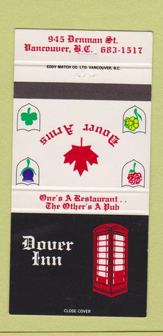 Matchbook Cover - Dover Inn Vancouver BC 30 Strike
