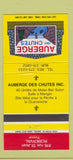 Matchbook Cover - Auberge des Chutes Roberval QC 30 Strike