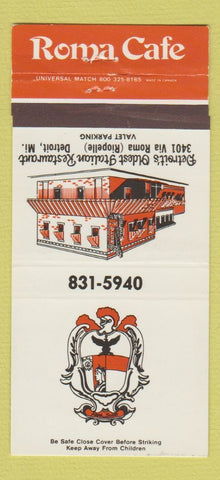 Matchbook Cover - Roma Cafe Detroit MI Italian 30 Strike