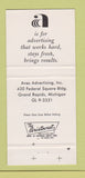 Matchbook Cover - Aves Advertising Grand Rapids MI 30 Strike