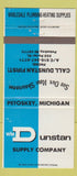 Matchbook Cover - Wm Dunstan Supply Petoskey MI Plumbing Heating WEAR 30 Strike