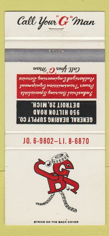 Matchbook Cover - General Bearing Supply Detroit MI 30 Strike