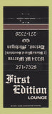 Matchbook Cover - First Edition Lounge Detroit MI 30 Strike