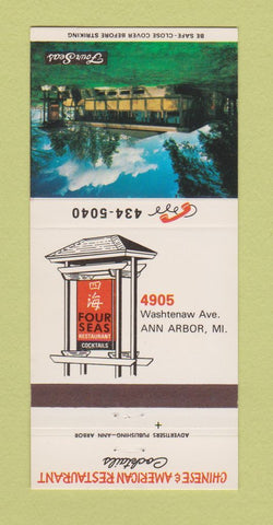 Matchbook Cover - Four Seas Chinese Restaurant Ann Arbor MI 30 Strike