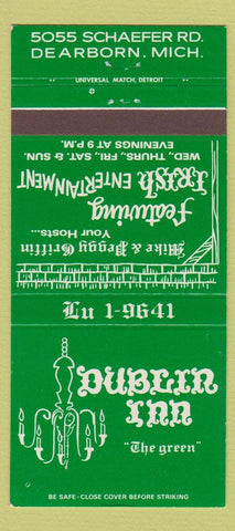 Matchbook Cover - Dublin Inn Dearborn MI 30 Strike
