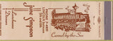 Matchbook Cover - June Simpson Restaurant Carmel by the Sea CA