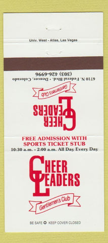 Matchbook Cover - Cheerleaders Strip Club Denver Colorado girlie 30 Strike