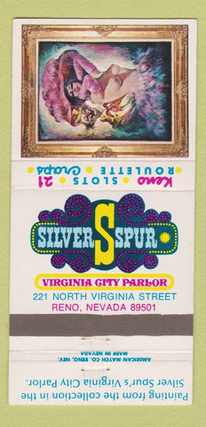 Matchbook Cover - Silver Spur Casino Las Vegas NV girlie 30 Strike