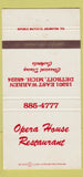 Matchbook Cover - Opera House Restaurant Detroit MI  30 Strike