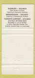 Matchbook Cover - Marconi's Sudbury Missassauga Toronto ON airport 30 Strike
