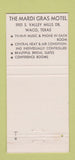 Matchbook Cover - Motel of Tomorrow Waco TX MISCUT SAMPLE 30 Strike
