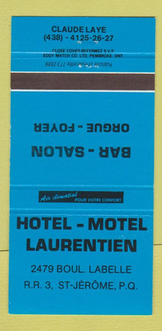 Matchbook Cover - Hotel Motel Laurentien St Jerome QC DARK BLUE 30 Strike