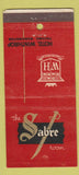 Matchbook Cover - Sable Room Hotel Winthrop Tacoma WA WEAR 21 Strike Feature