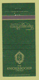 Matchbook Cover - Knickerbocker Hotel Chicago IL 30 Strike