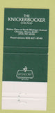 Matchbook Cover - Knickerbocker Hotel Chicago IL 30 Strike