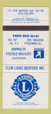 Matchbook Cover - Lions Club Bedford QC 30 Strike