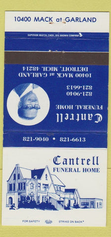 Matchbook Cover - Cantrell Funeral Home Detroit MI 30 Strike