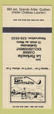 Matchbook Cover - Restaurant Le Patrimoine Quebec QC 30 Strike