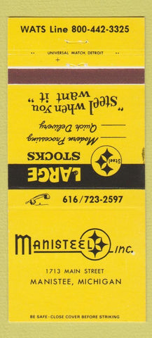 Matchbook Cover - Manisteel Inc Manistee MI 30 Strike
