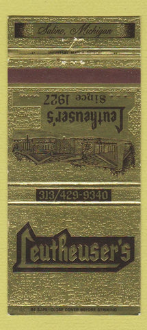 Matchbook Cover - Leutheuser's Saline MI restaurant 30 Strike