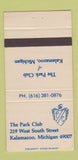 Matchbook Cover - Park Club of Kalamazoo MI 30 Strike