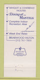 Matchbook Cover - Briarwood Hilton Hotel Ann Arbor MI 30 Strike