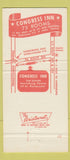 Matchbook Cover - Congress Inn Harrisburg PA 30 Strike
